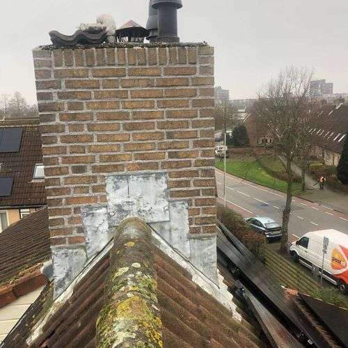 Schoorsteenrenovatie Bennekom met loodslab